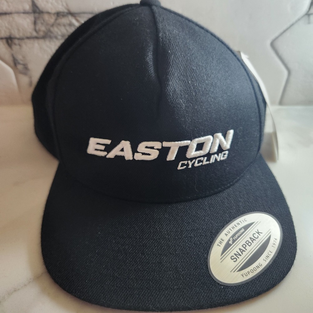 Easton Cycling Snapback Hat Black Yupoong Classics Wool Blend Cap New